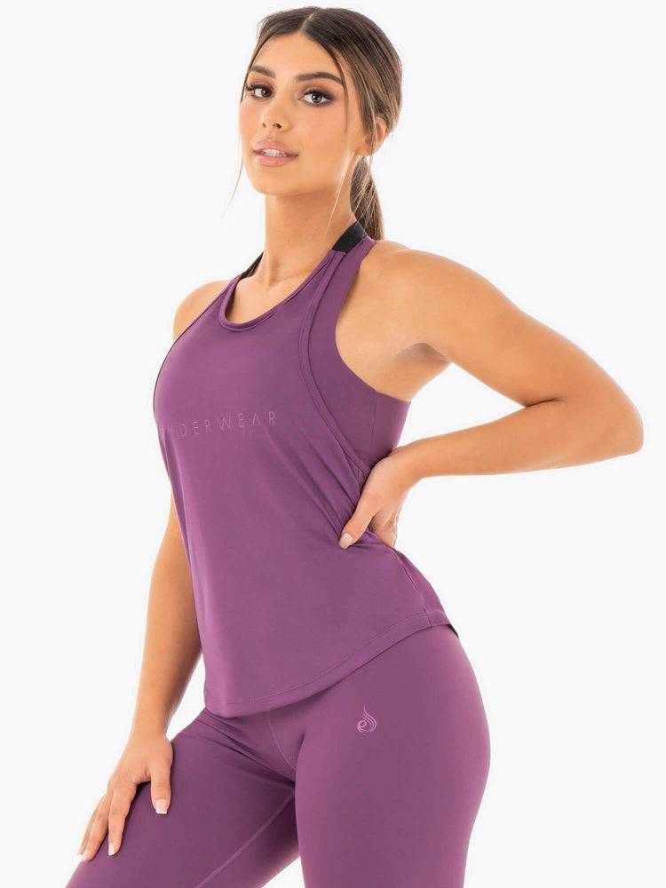 Ryderwear Women Tanks Motion Slinky T-Back Women's Tanks Purple | CA1164VD