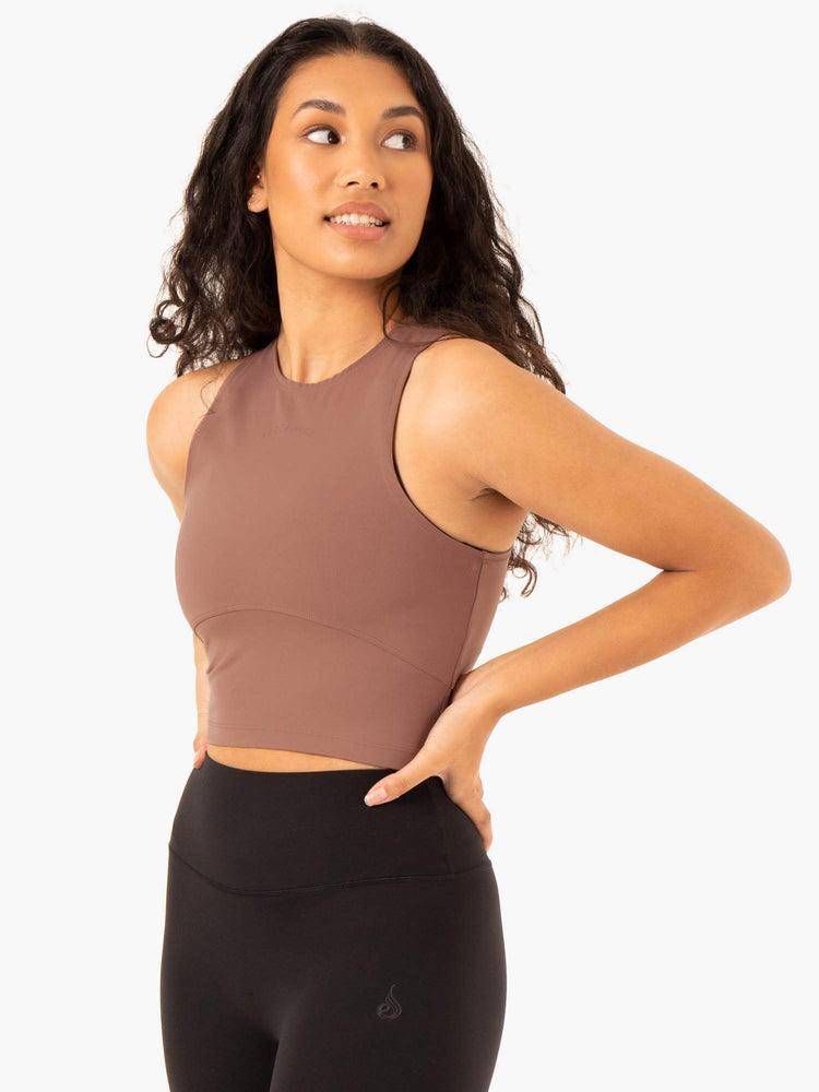 Ryderwear Women Tanks NKD Refine Women's Tanks Mocha | CA1212LH