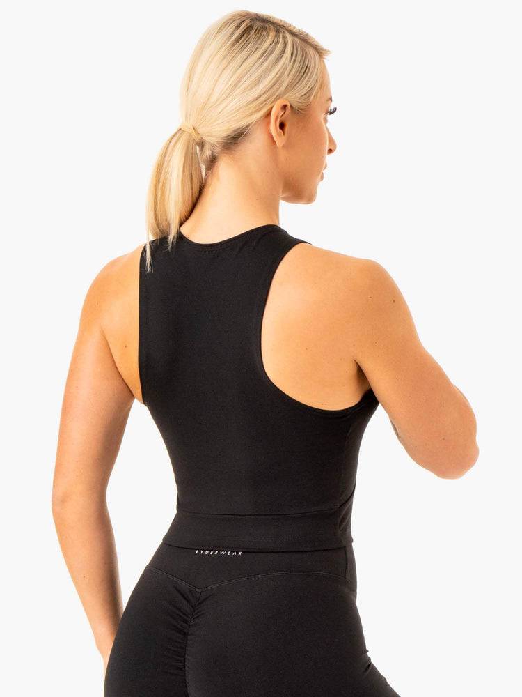 Ryderwear Women Tanks Reflex Zip Up Women's Tanks Black | CA1163CE