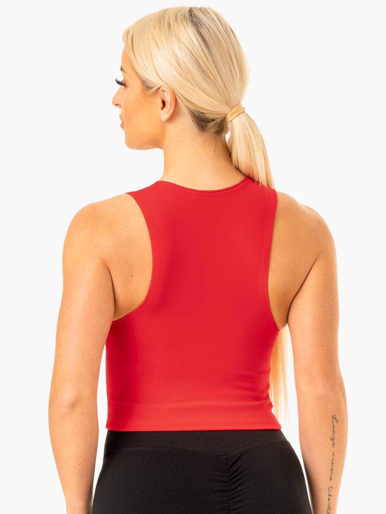 Ryderwear Women Tanks Reflex Zip Up Women's Tanks Red | CA1247WY