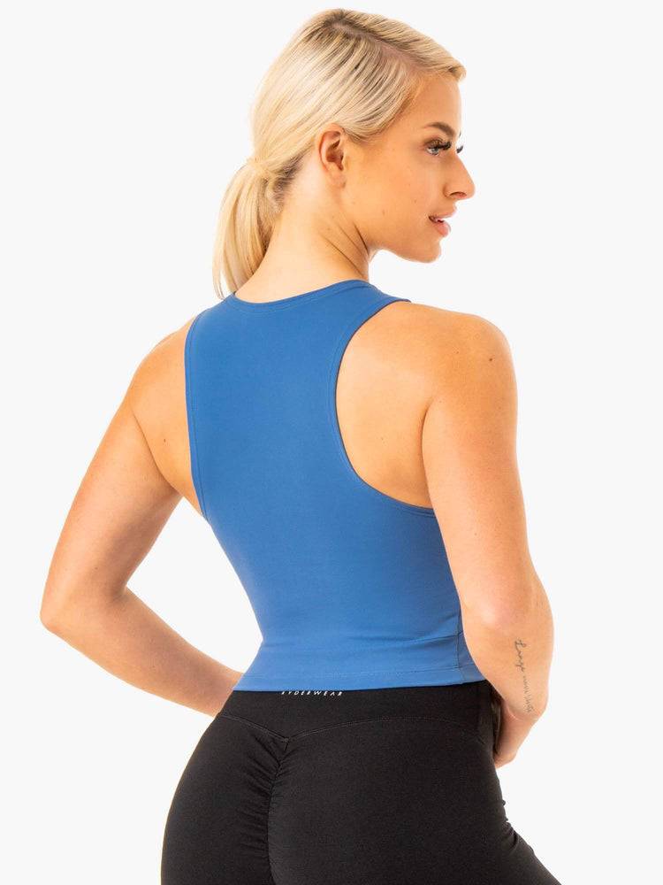 Ryderwear Women Tanks Reflex Zip Up Women's Tanks Blue | CA1250TV