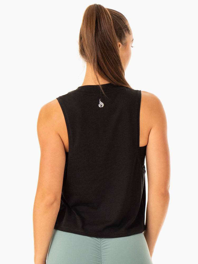 Ryderwear Women Tanks Revival Cotton Women's Tanks Black | CA1255PQ