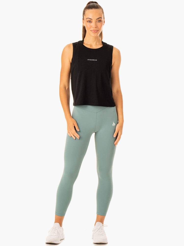 Ryderwear Women Tanks Revival Cotton Women's Tanks Black | CA1255PQ