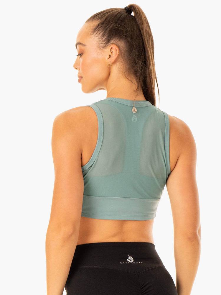 Ryderwear Women Tanks Revival Mesh Women's Tanks Sage Green | CA1234GL