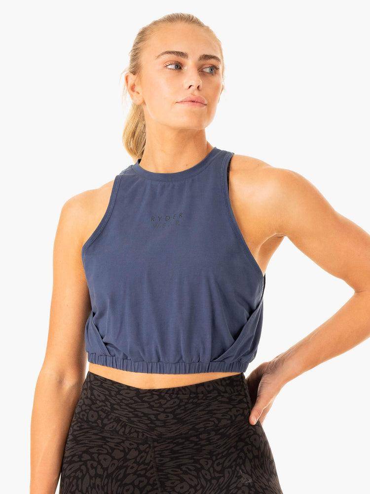 Ryderwear Women Tanks Rotation Women's Tanks Navy | CA1325WY