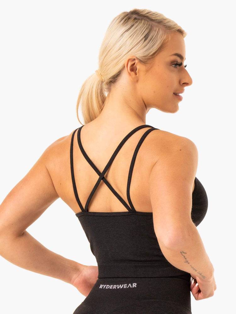 Ryderwear Women Tanks Sculpt Seamless Women's Tanks Black Marl | CA1129FM