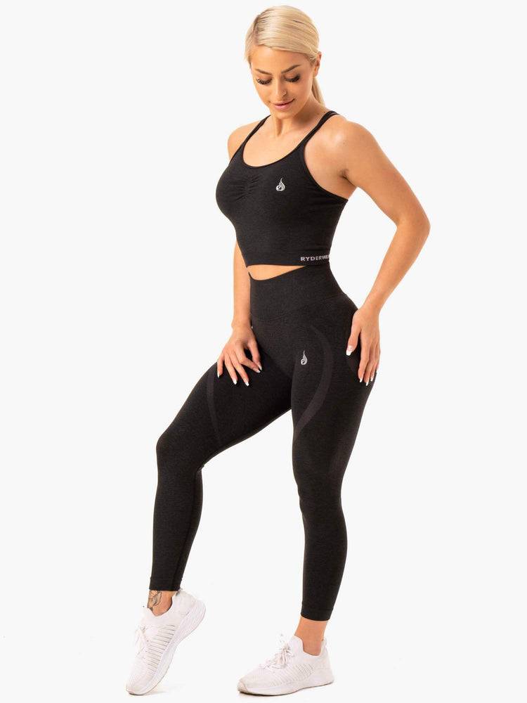 Ryderwear Women Tanks Sculpt Seamless Women's Tanks Black Marl | CA1129FM