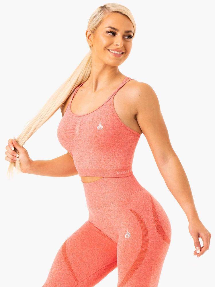 Ryderwear Women Tanks Sculpt Seamless Women's Tanks Peach Marl | CA1211KI