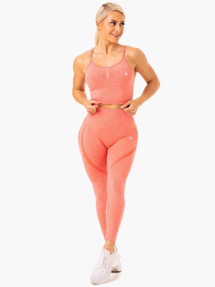 Ryderwear Women Tanks Sculpt Seamless Women's Tanks Peach Marl | CA1211KI