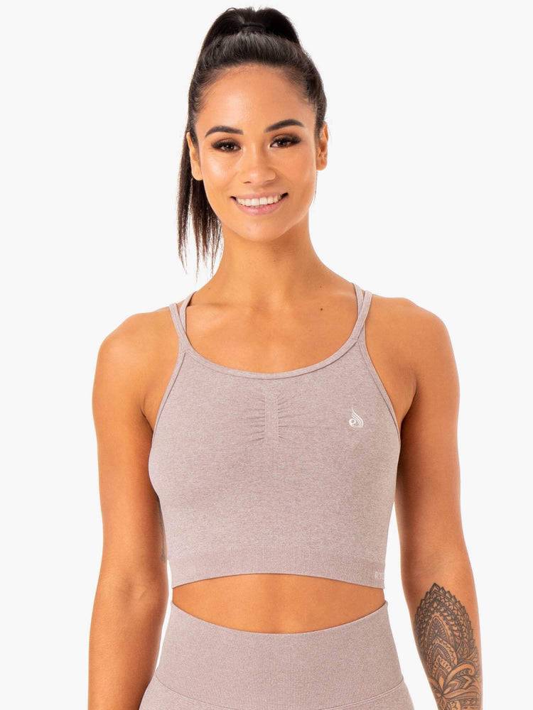 Ryderwear Women Tanks Sculpt Seamless Women's Tanks Mushroom Marl | CA1216VD