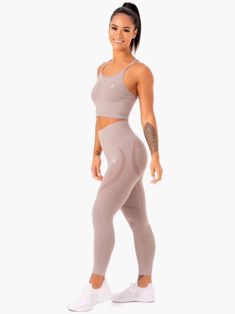 Ryderwear Women Tanks Sculpt Seamless Women's Tanks Mushroom Marl | CA1216VD