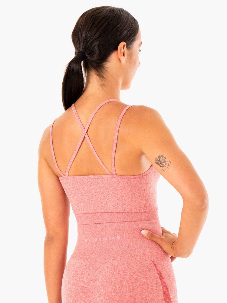 Ryderwear Women Tanks Sculpt Seamless Women's Tanks Pink Marl | CA1254OR