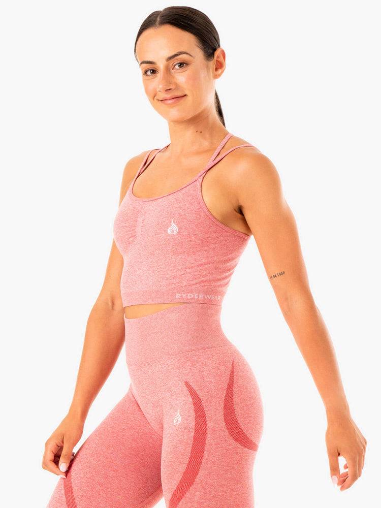 Ryderwear Women Tanks Sculpt Seamless Women's Tanks Pink Marl | CA1254OR