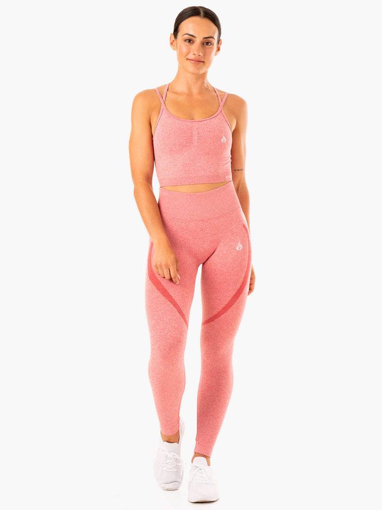 Ryderwear Women Tanks Sculpt Seamless Women's Tanks Pink Marl | CA1254OR