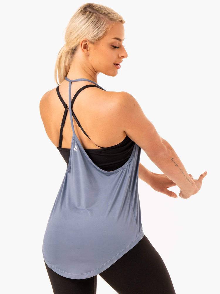 Ryderwear Women Tanks Staples Slinky T-Back Women's Tanks Steel Grey | CA1189CE