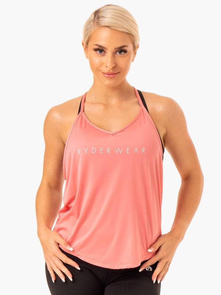 Ryderwear Women Tanks Staples Slinky T-Back Women\'s Tanks Rose Pink | CA1208GL