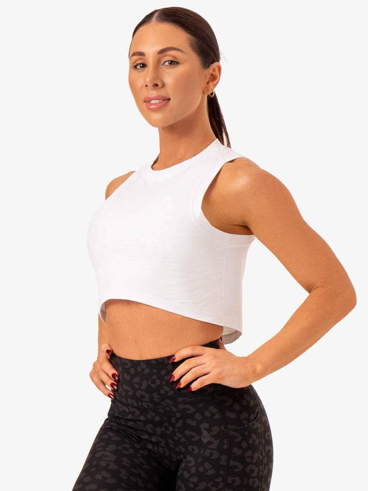 Ryderwear Women Tanks Ultra Scoop Women's Tanks White | CA1194QZ