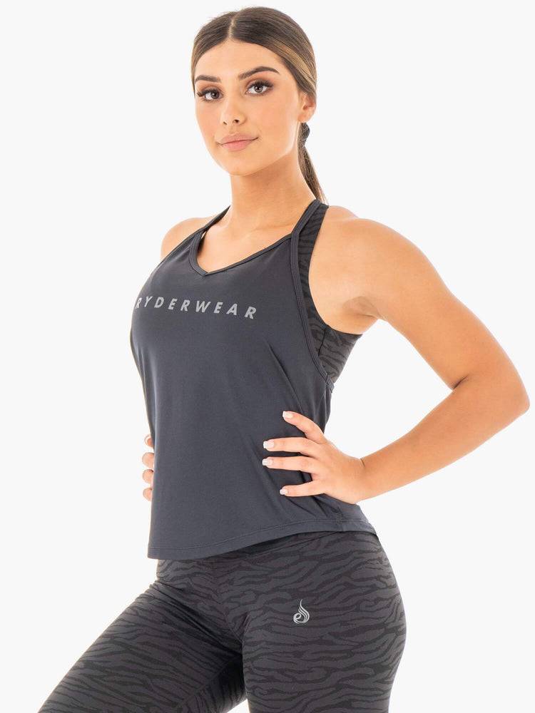 Ryderwear Women Tanks Wild Slinky T-Back Women's Tanks Black | CA1135ZG