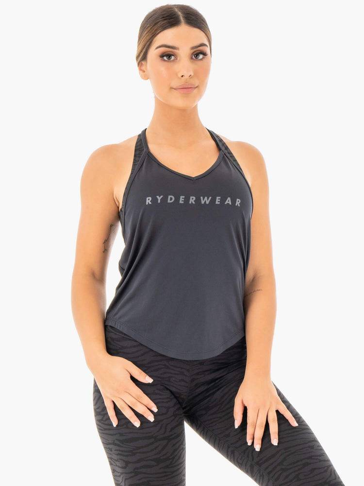 Ryderwear Women Tanks Wild Slinky T-Back Women's Tanks Black | CA1135ZG