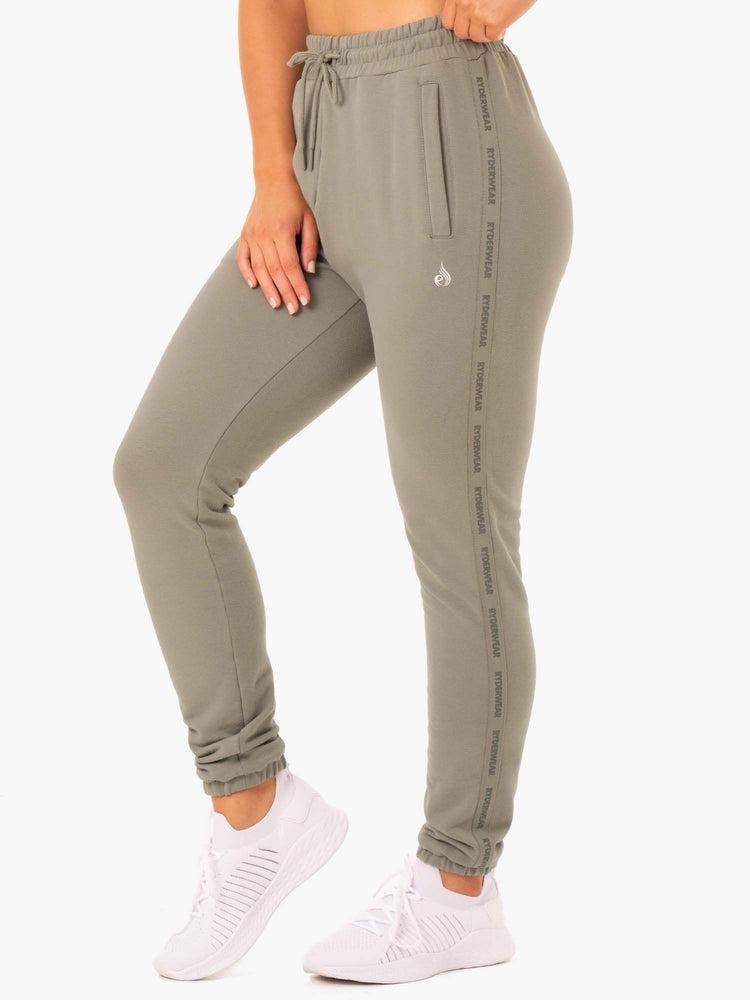 Ryderwear Women Track Pants Base High Waisted Women's Track Pants Khaki | CA1098OR