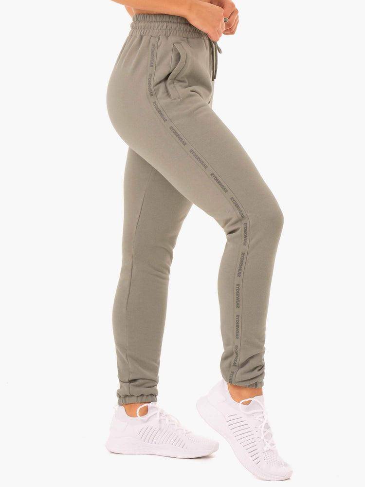 Ryderwear Women Track Pants Base High Waisted Women's Track Pants Khaki | CA1098OR