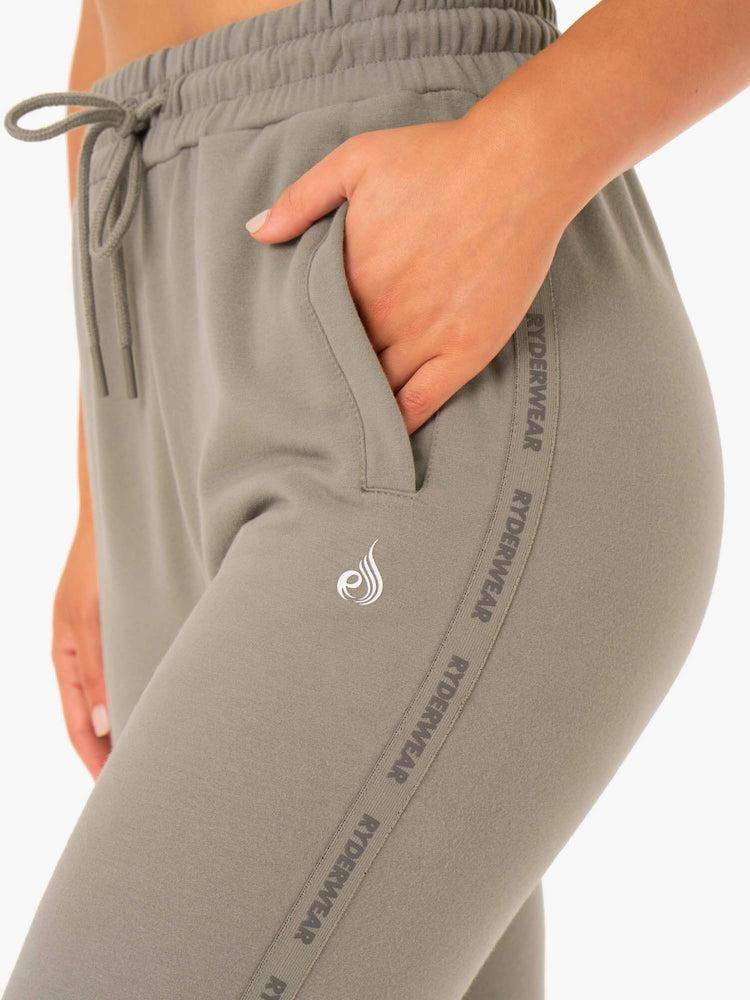 Ryderwear Women Track Pants Base High Waisted Women's Track Pants Khaki | CA1098OR