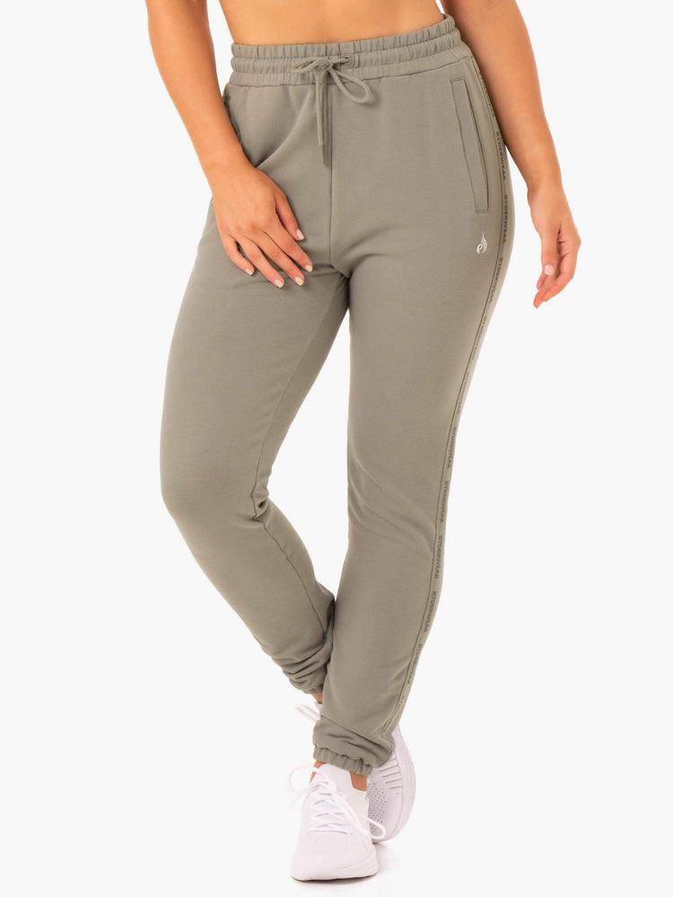 Ryderwear Women Track Pants Base High Waisted Women\'s Track Pants Khaki | CA1098OR