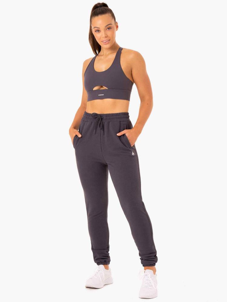 Ryderwear Women Track Pants Base High Waisted Women's Track Pants Charcoal | CA1100AP