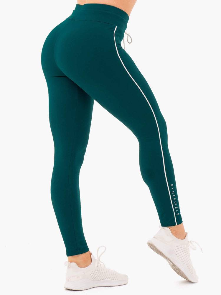 Ryderwear Women Track Pants High Waisted Leggings Women's Track Pants Emerald Green | CA1120TV