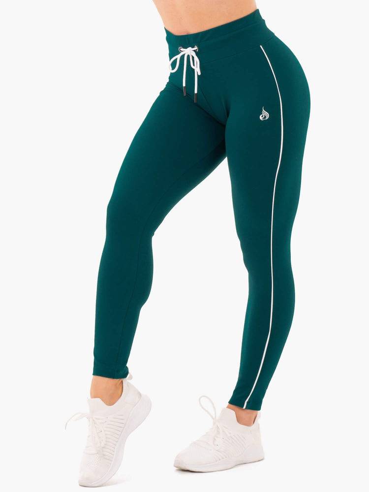 Ryderwear Women Track Pants High Waisted Leggings Women\'s Track Pants Emerald Green | CA1120TV