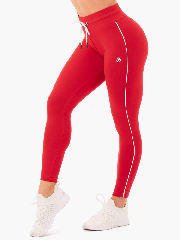 Ryderwear Women Track Pants High Waisted Leggings Women\'s Track Pants Red | CA1122UT