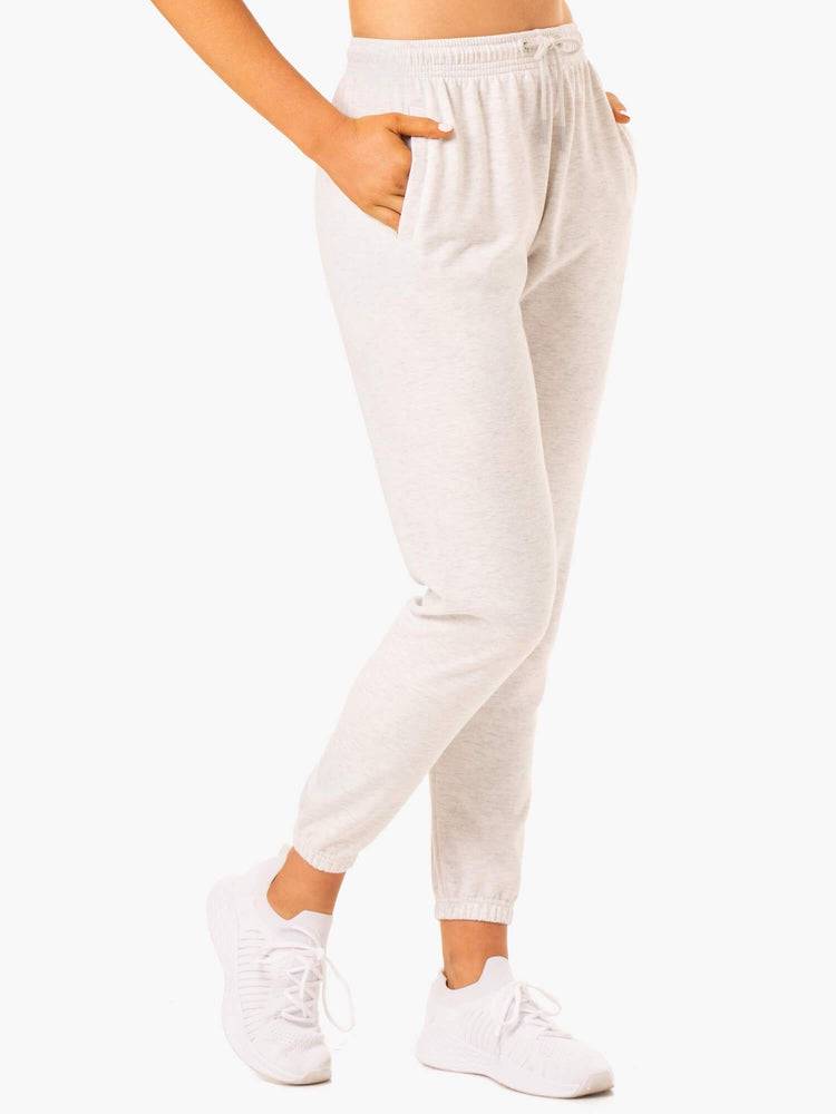 Ryderwear Women Track Pants Off-Duty Fleece Women's Track Pants Snow Grey Marl | CA1106JJ