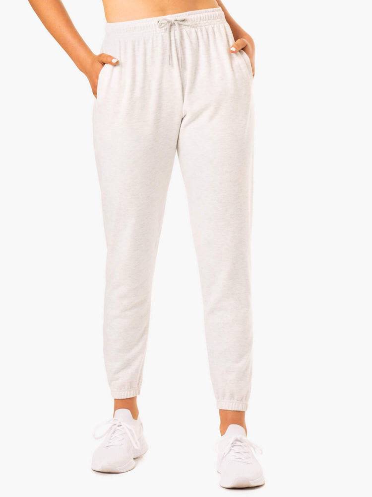 Ryderwear Women Track Pants Off-Duty Fleece Women\'s Track Pants Snow Grey Marl | CA1106JJ