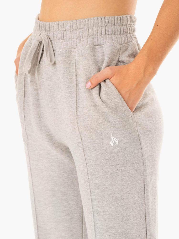 Ryderwear Women Track Pants Revival High Waisted Women's Track Pants Grey Marl | CA1078GL