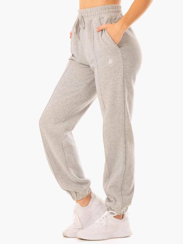 Ryderwear Women Track Pants Revival High Waisted Women's Track Pants Grey Marl | CA1078GL