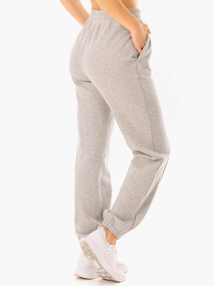 Ryderwear Women Track Pants Revival High Waisted Women's Track Pants Grey Marl | CA1078GL