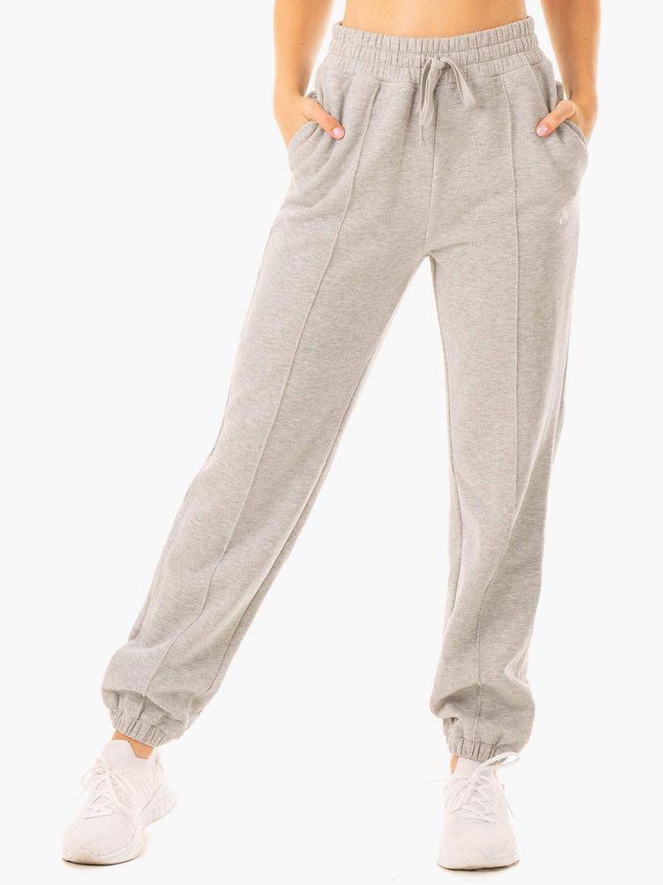 Ryderwear Women Track Pants Revival High Waisted Women\'s Track Pants Grey Marl | CA1078GL