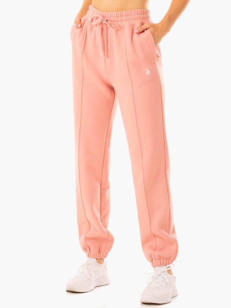 Ryderwear Women Track Pants Revival High Waisted Women\'s Track Pants Pink | CA1079HK