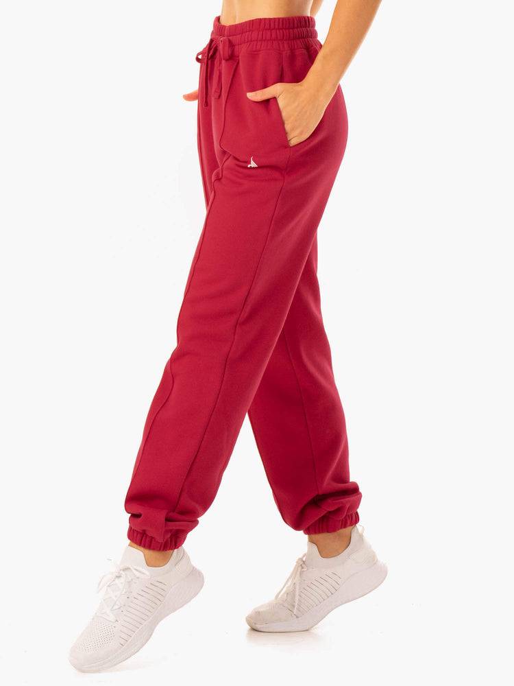 Ryderwear Women Track Pants Revival High Waisted Women's Track Pants Red | CA1080JJ