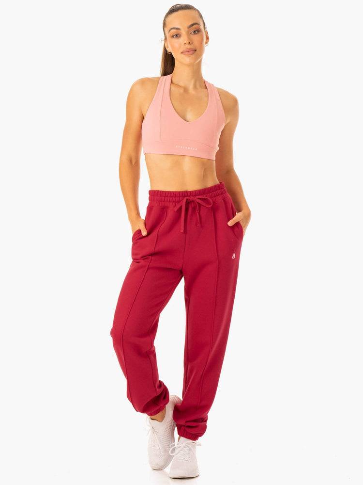 Ryderwear Women Track Pants Revival High Waisted Women's Track Pants Red | CA1080JJ