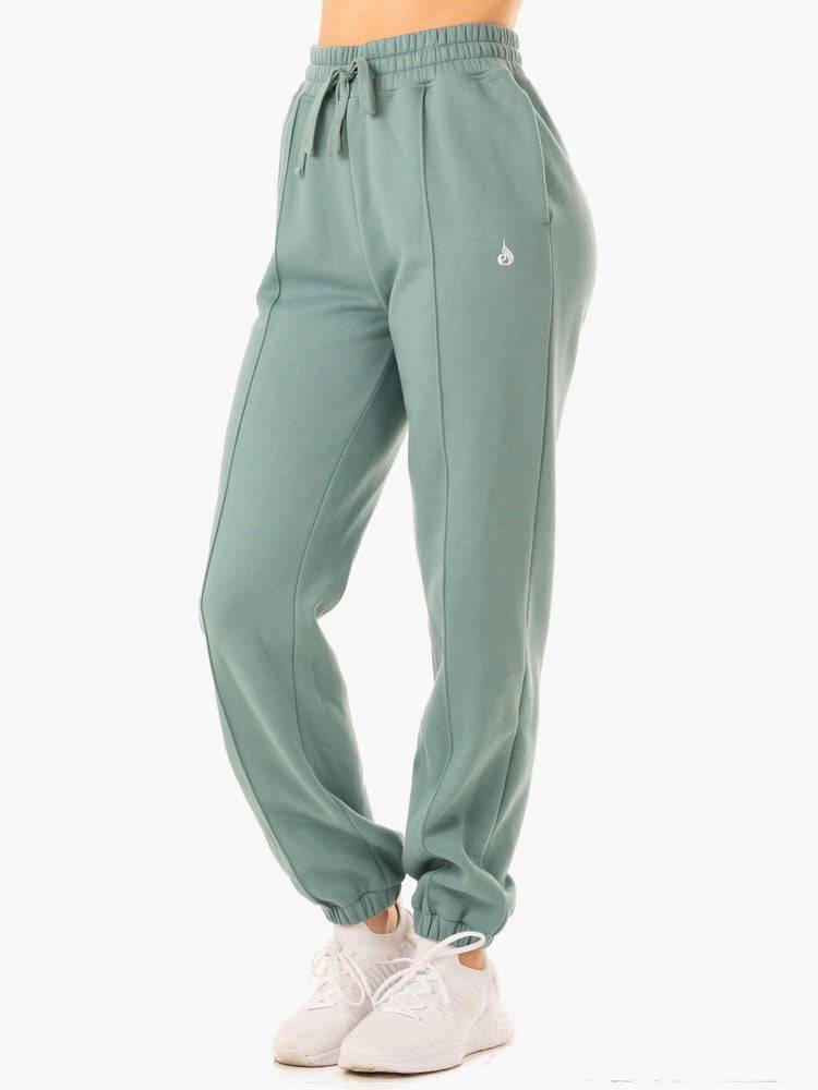 Ryderwear Women Track Pants Revival High Waisted Women's Track Pants Sage Green | CA1081KI