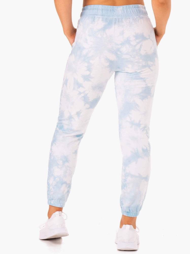 Ryderwear Women Track Pants Tie Dye High Waisted Women's Track Pants Sky Blue Tie Dye | CA1095YU