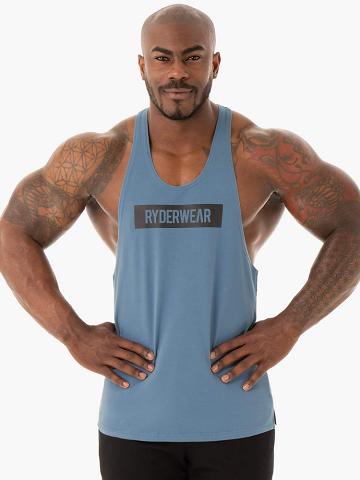 Ryderwear Men Gym Stringers Base Stringer T-Back Men's Gym Stringers Blue | CA2652TV