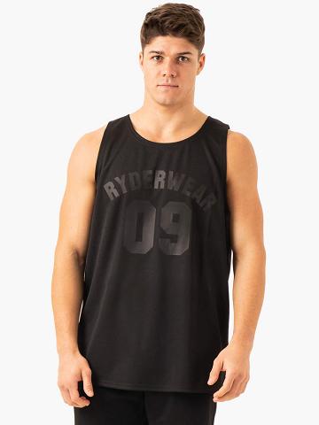 Ryderwear Men Gym Stringers Heritage Jersey Men's Gym Stringers Black | CA2634TV