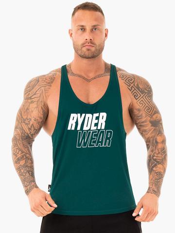 Ryderwear Men Gym Stringers Lift T-Back Stringer Men's Gym Stringers Teal | CA2630OR