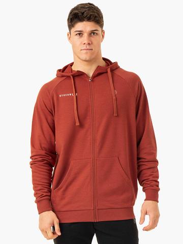 Ryderwear Men Hoodie Pursuit Zip Up Men's Hoodie Red Clay | CA2682QZ