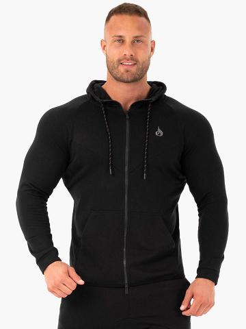 Ryderwear Men Jackets Athletic Zip Up Hoodie Men's Jackets Black | CA2727QZ