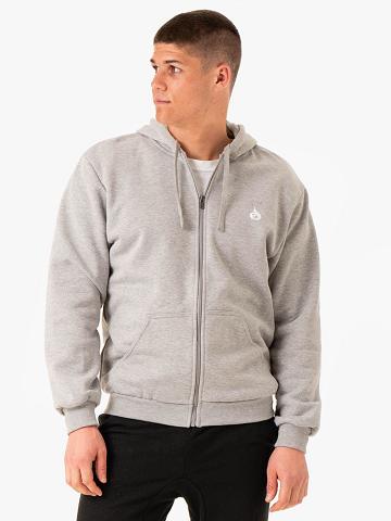 Ryderwear Men Sweaters Essential Zip Up Jacket Men's Sweaters Snow Marl | CA2838FM