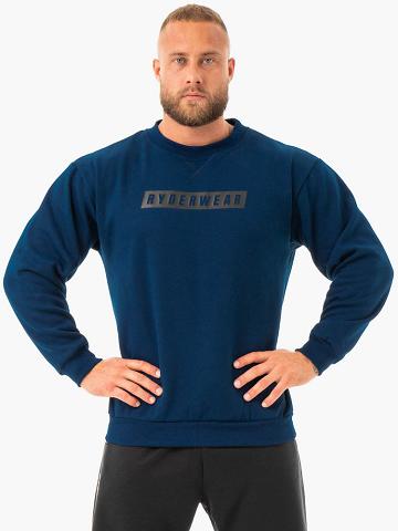 Ryderwear Men Sweaters Force Pullover Men's Sweaters Navy | CA2830XF