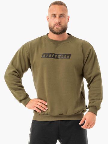 Ryderwear Men Sweaters Force Pullover Men's Sweaters Khaki | CA2831ZG